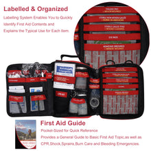 Load image into Gallery viewer, Homstockplus First Aid Kit, Trauma Kit with Labelled Compartments Molle System for Car, Hiking, Backpacking, Camping, Traveling, and Cycling