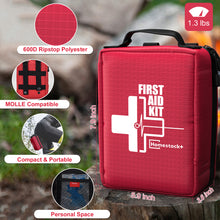 Load image into Gallery viewer, Homstockplus First Aid Kit, Trauma Kit with Labelled Compartments Molle System for Car, Hiking, Backpacking, Camping, Traveling, and Cycling