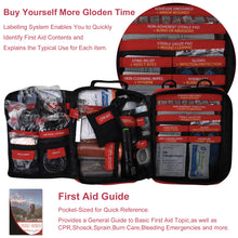 Load image into Gallery viewer, Homestockplus Survival First Aid Kit with Labelled Compartments Molle System First aid Kits for Car, Hiking, Backpacking, Camping, Traveling, and Cycling