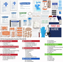 Load image into Gallery viewer, SUPERFALCONRESCUE 418-Piece First Aid Kit for Home, Travel, Camping, Hiking &amp; Outdoor Emergencies, Tear-Resistant Survival Kits for Business, Vehicle &amp; School, Multi-Use Emergency Medical Supplies
