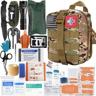 [2021 Upgrade] Trauma Survival First Aid Kit Outdoor Molle System Tactical Gear Set Trauma Kit Military Grade for Camper Travel Hunting Hiking and Adventures（Camo）