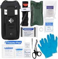 Emergency Trauma Kit with CAT Tourniquet, Emergency Treatment Care EMT First Aid Kit 【BLACK】