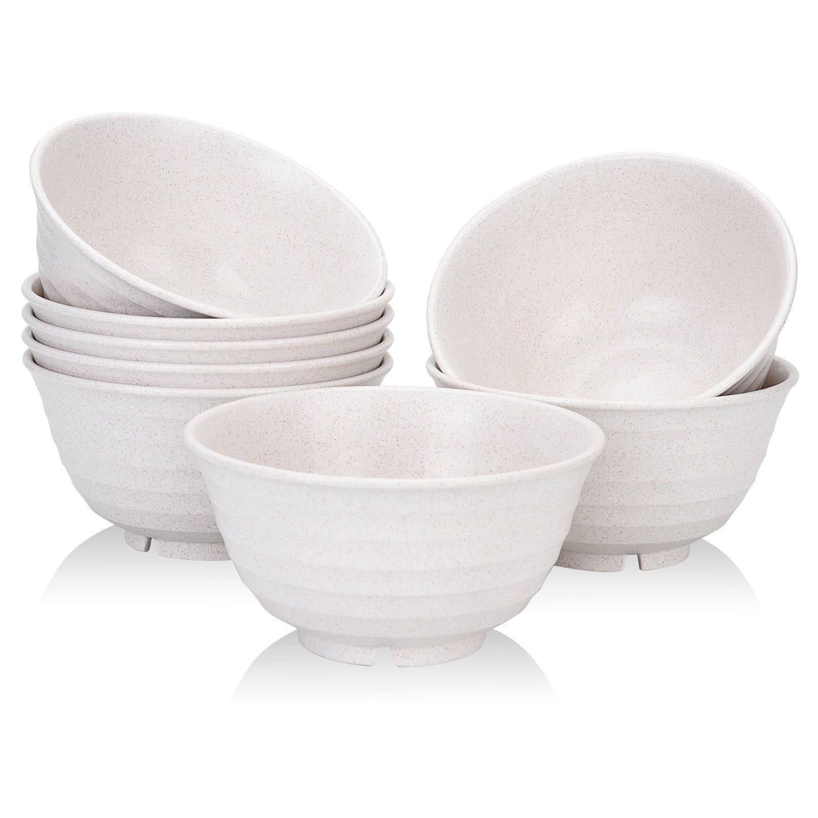 Wwyybfk 38oz Ceramic Soup Bowls, 7'' White Cereal Bowls Reusable Porcelain Bowl Set with Heat Insulation Pads Dishwasher & Microwave Safe for Home