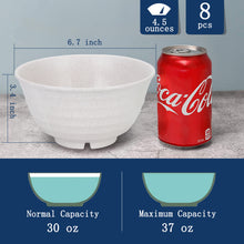 Load image into Gallery viewer, [Set of 8] Unbreakable Cereal Bowls 30 OZ Set 8 Microwave and Dishwasher Safe BPA Free E-Co Friendly Deep Soup Bowl Large Deep for Cereal, Salad, Soup, Rice

